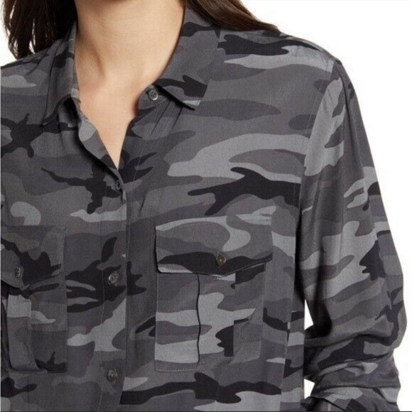 BOGO! Rails Rhett Charcoal Camo Button Front Shirt XS - Picture 2 of 11